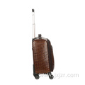 Brown PU animal skin boarding luggage